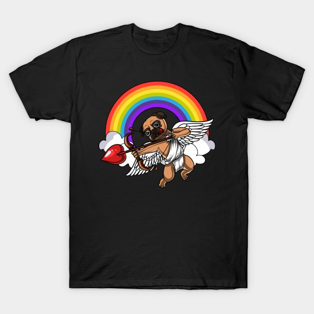 Pug Dog Cupid T-Shirt by underheaven